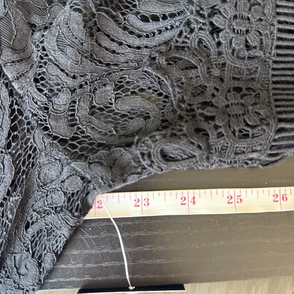 Boston Proper Black Lace Bell Sleeve Duster Cardigan Whimsy Goth Faerie Witchy - Picture 16 of 16